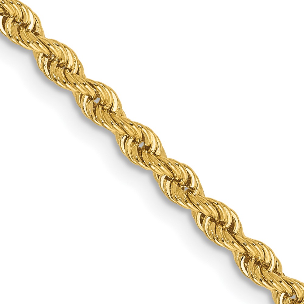 14K 2.5mm Regular Rope with Lobster Clasp Chain - Image 1
