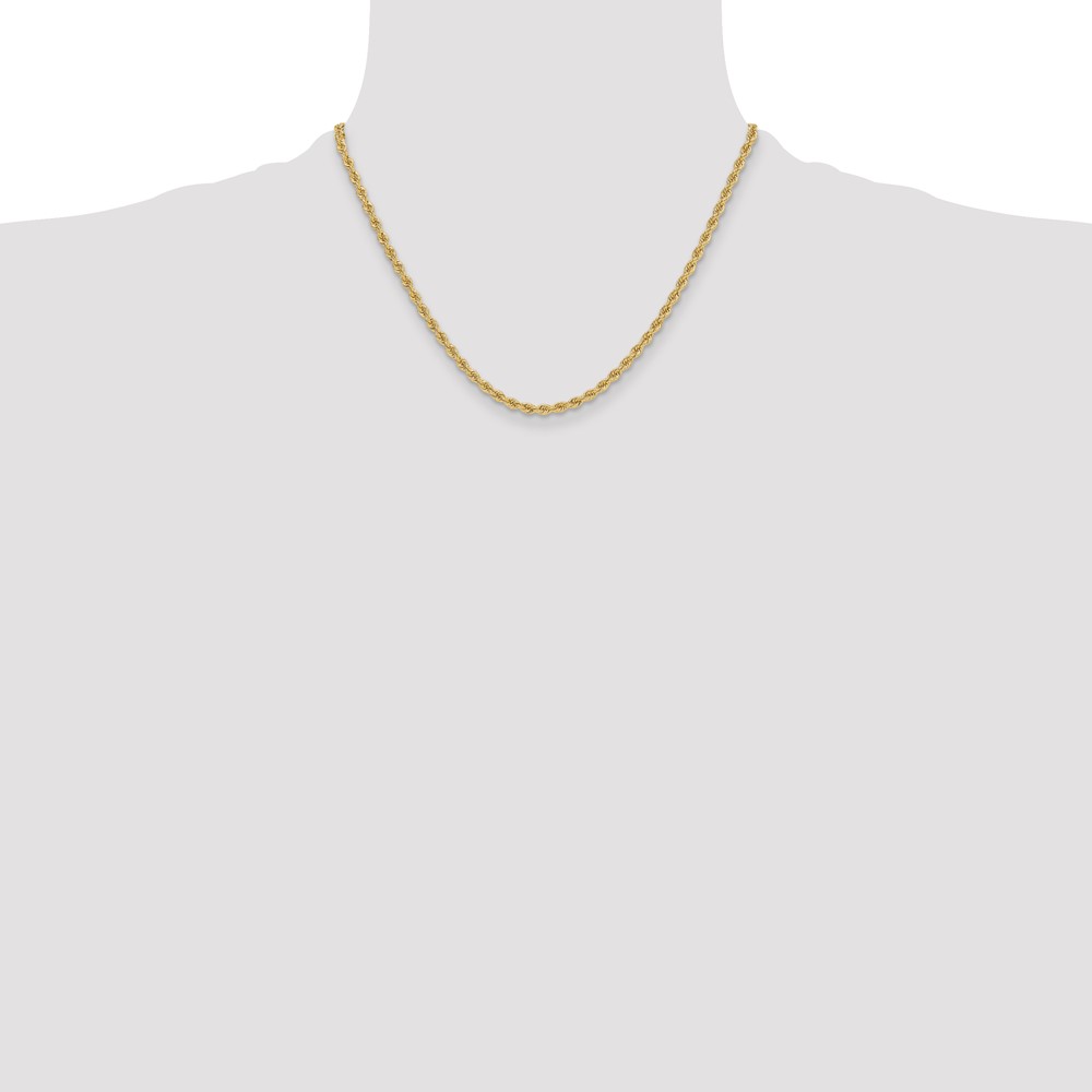 14k 3.3mm Regular Rope Chain - Image 4
