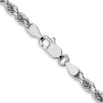 10k White Gold 3.5mm Diamond-cut Rope Chain - Image 3