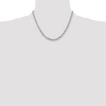 14K White Gold 3.75mm Diamond-cut Rope with Lobster Clasp Chain - Image 4