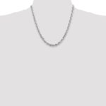 14K White Gold 5.5mm Diamond-cut Rope with Lobster Clasp Chain - Image 4
