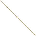10k Diamond-cut Open Heart and Rope Chain Anklet - Image 3