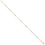 10k Two-tone Bezel-set 3.6mm CZ 6-Station Plus Extender - Total Anklet - Image 2