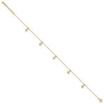 10k Polished Diamond-cut Star Dangles 5-Station Plus Extender - Total Anklet - Image 2