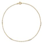 10k Polished Marquise CZ 4-Station Anklet - Image 4