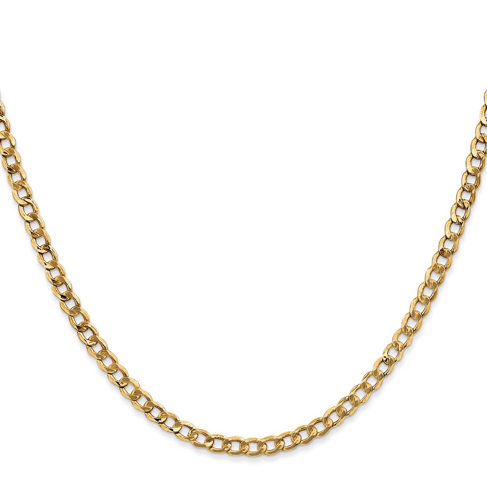 10k 3.35mm Semi-Solid Curb Link Chain - Image 2