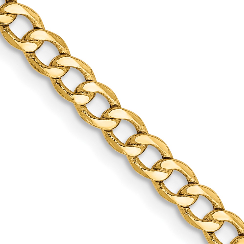 10k 3.35mm Semi-Solid Curb Link Chain - Image 1