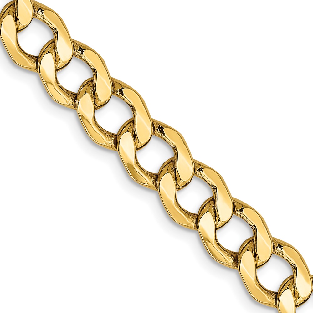 10k 7mm Semi-Solid Curb Link Chain - Image 1