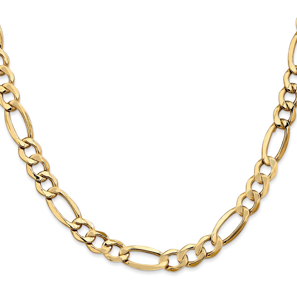 10k 7.3mm Semi-Solid Figaro Chain - Image 2