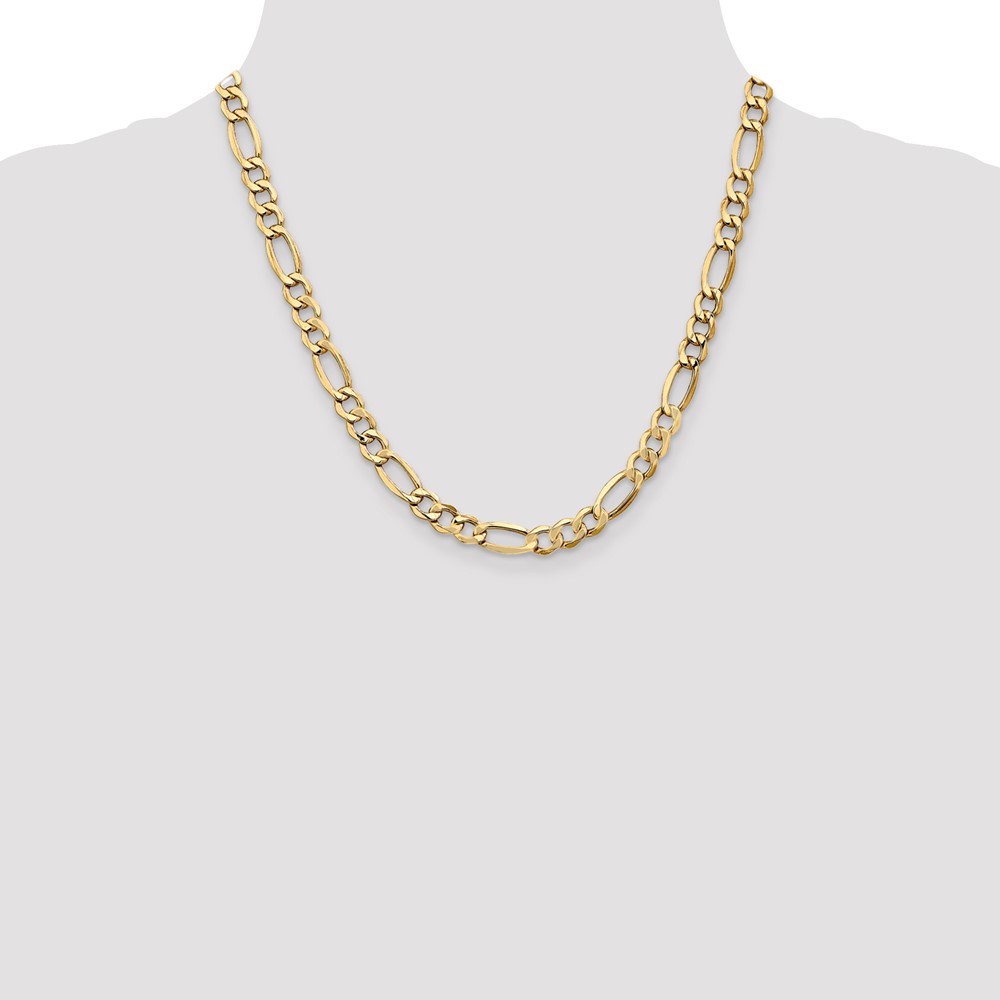 10k 7.3mm Semi-Solid Figaro Chain - Image 4