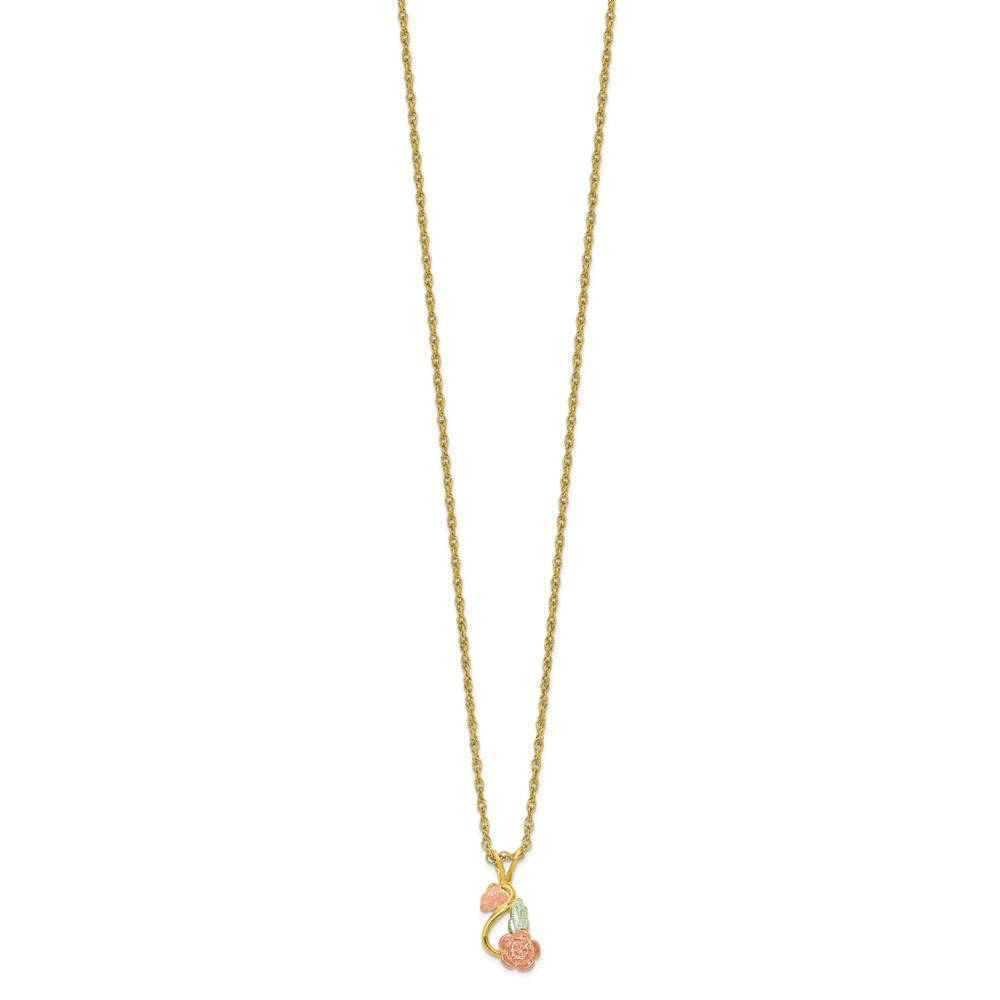 10K Tri-color w/14K Gold-filled Chain Black Hills Gold Necklace - Image 2