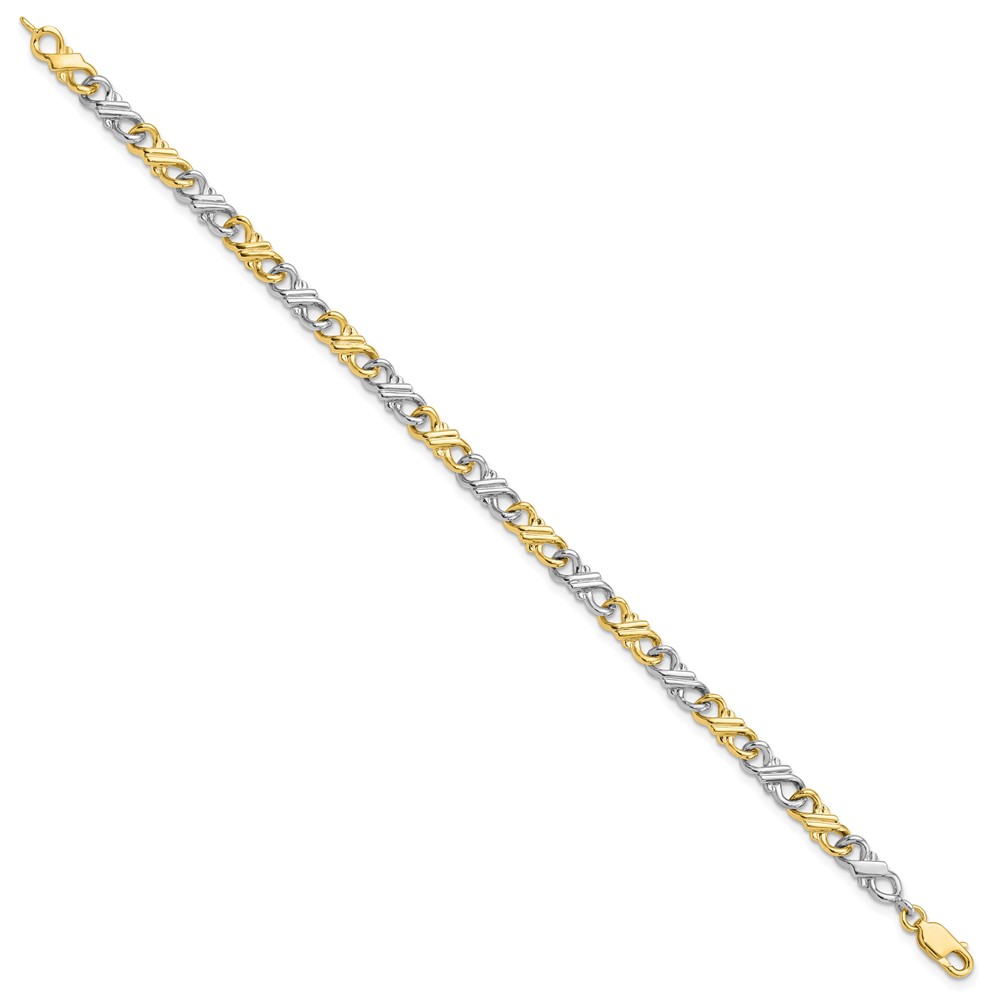 10k Two-Tone Solid Polished Fancy Bracelet - Image 2