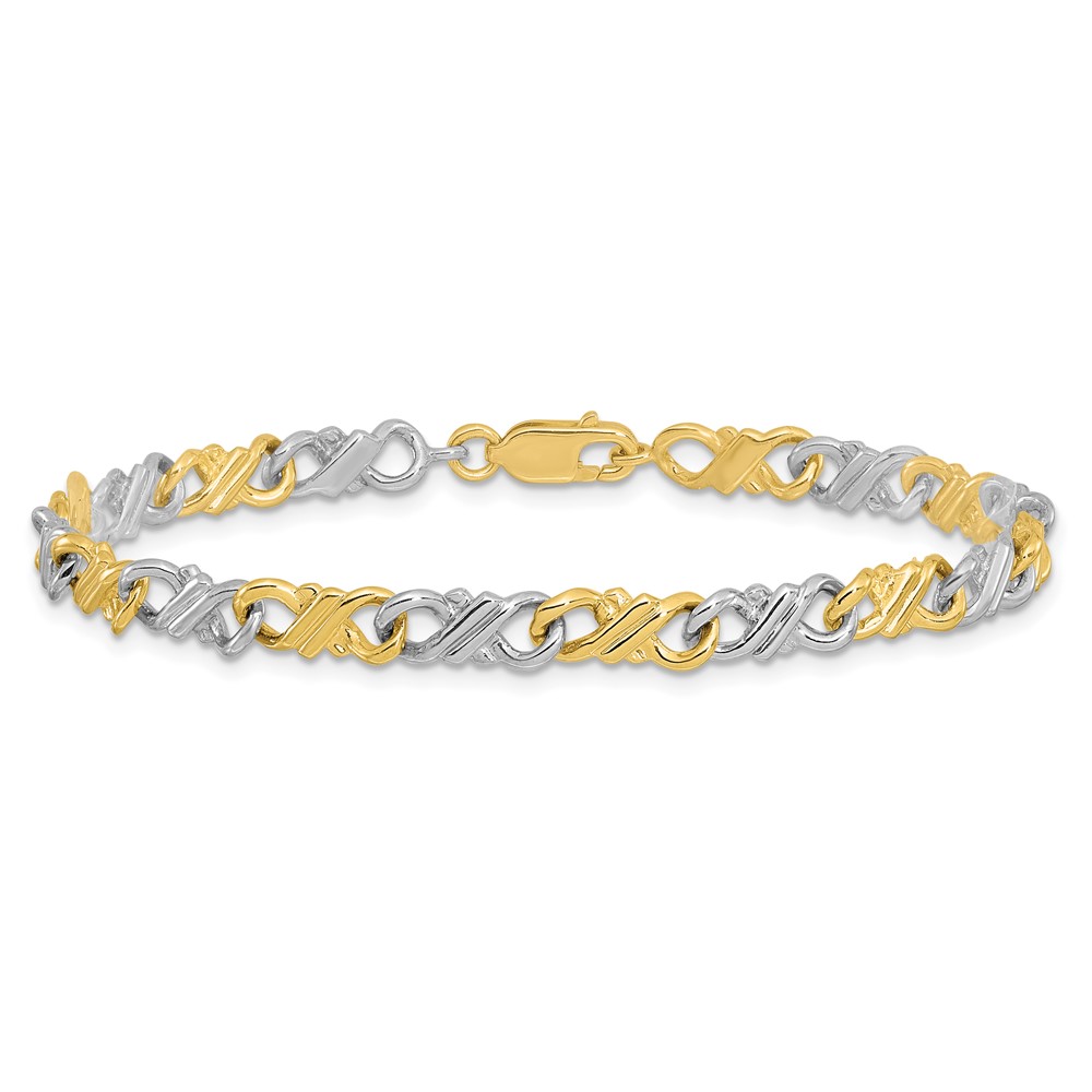 10k Two-Tone Solid Polished Fancy Bracelet - Image 3