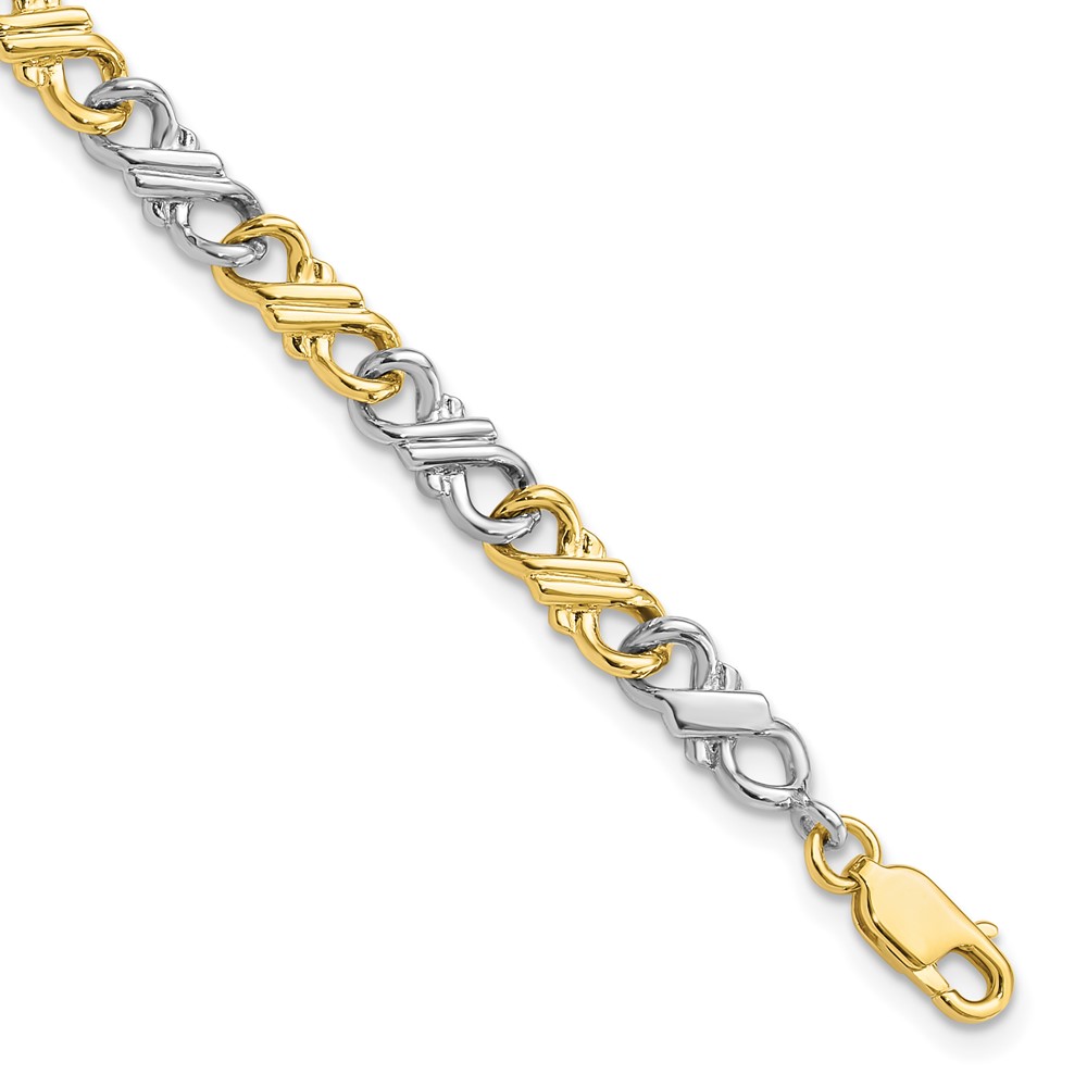 10k Two-Tone Solid Polished Fancy Bracelet - Image 1