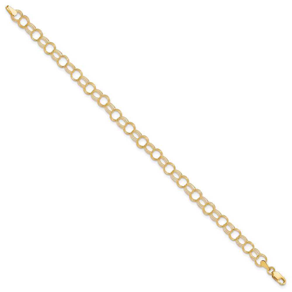 10k Triple Link Charm Bracelet - Image 2
