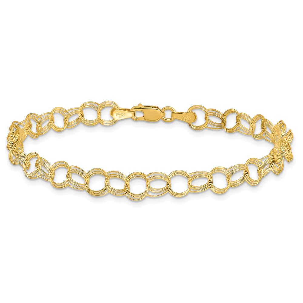 10k Triple Link Charm Bracelet - Image 3