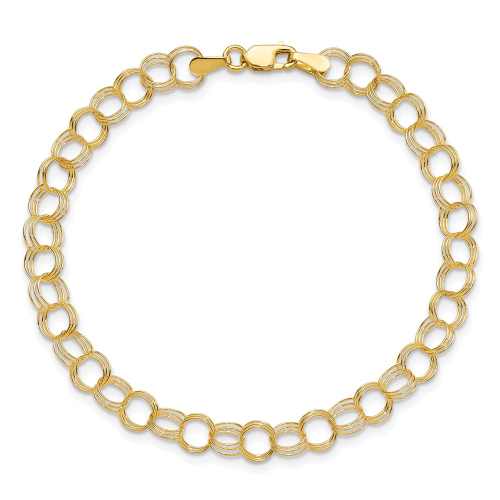 10k Triple Link Charm Bracelet - Image 4