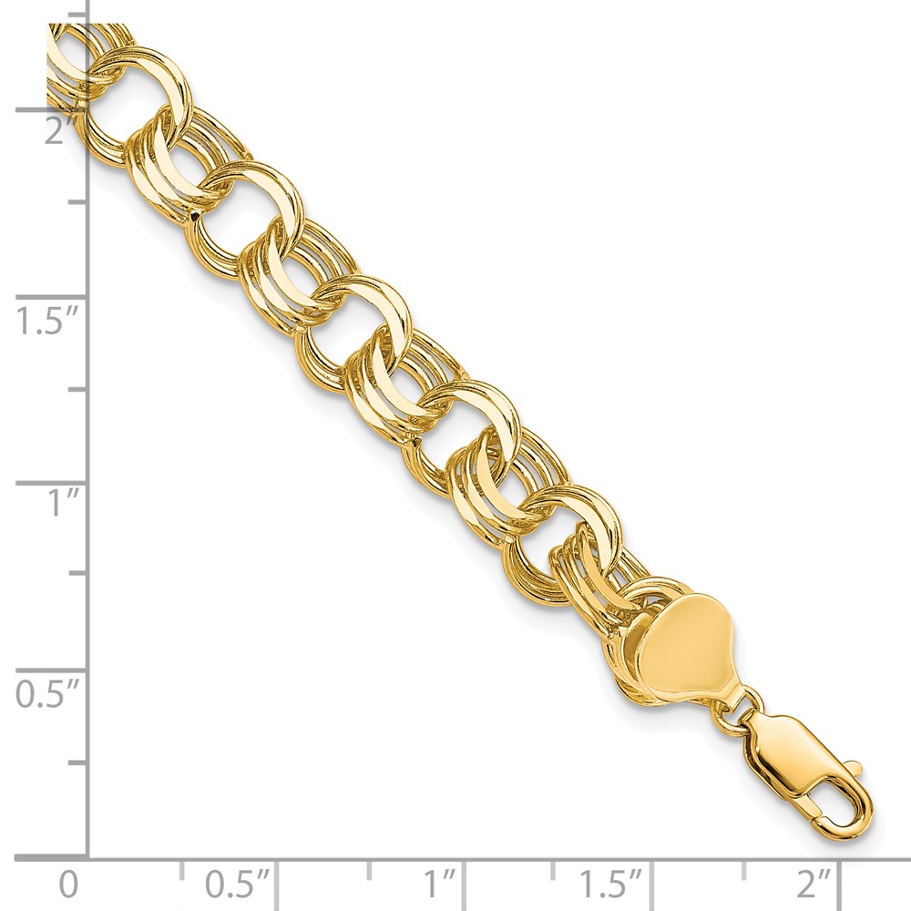 10k Triple Link Charm Bracelet - Image 3