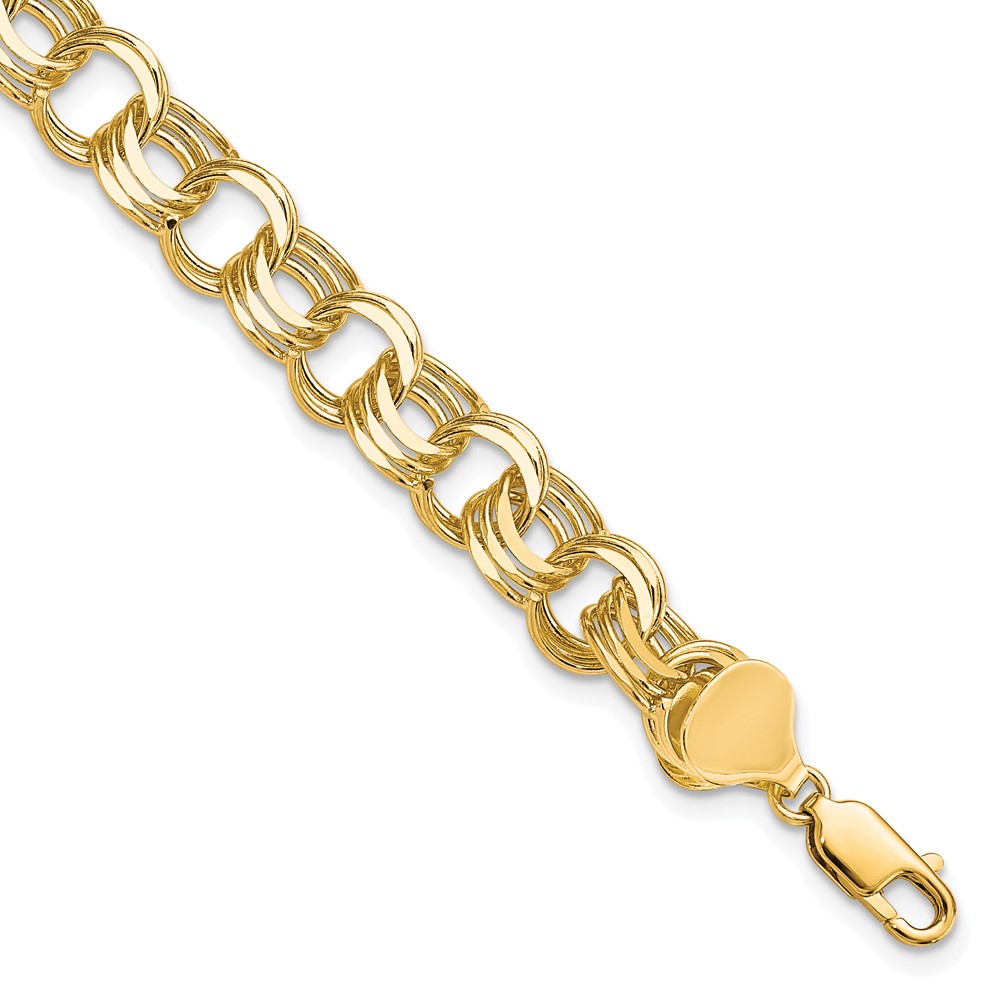 10k Triple Link Charm Bracelet - Image 1