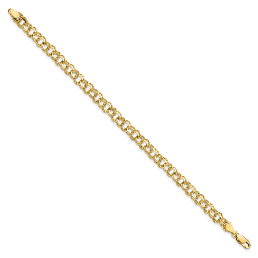 10KY Solid Double Link Charm Bracelet - Image 2