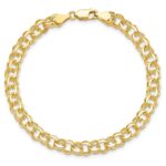 10KY Solid Double Link Charm Bracelet - Image 3