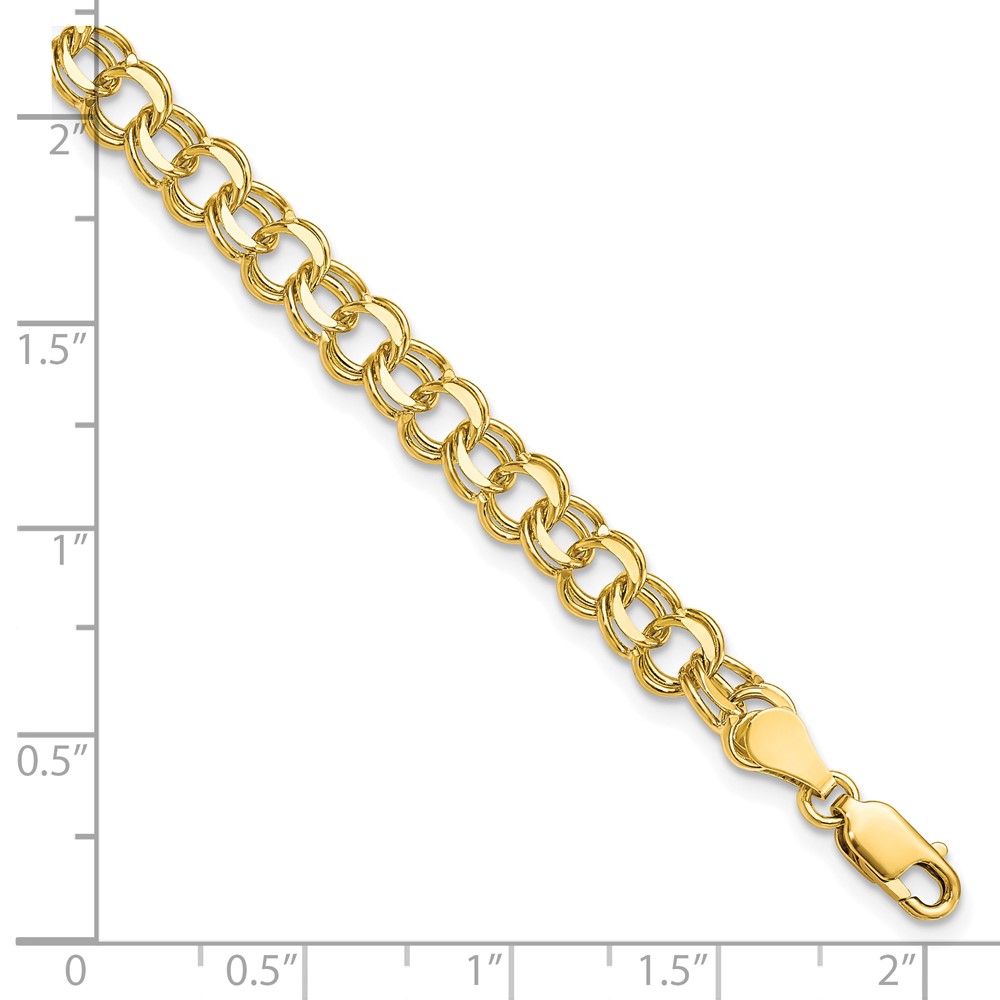 10KY Solid Double Link Charm Bracelet - Image 4