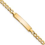 10k Semi-solid Curb Link ID Bracelet