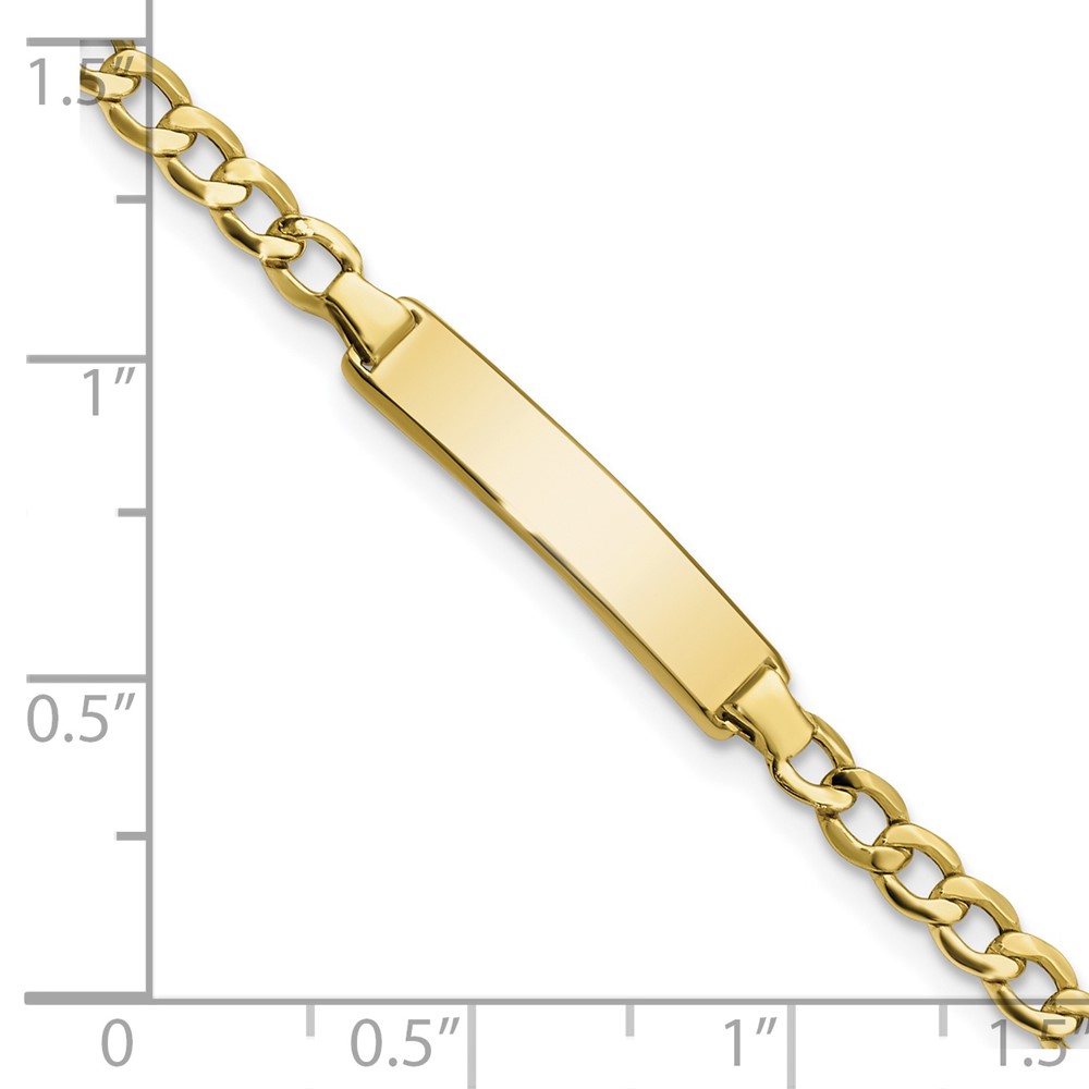 10k Semi-solid Curb Link ID Bracelet - Image 3