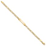 10k Semi-solid Figaro Link ID Bracelet - Image 2