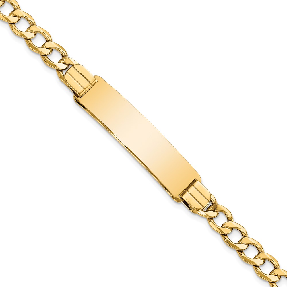 10k Semi-solid Curb Link ID Bracelet - Image 1
