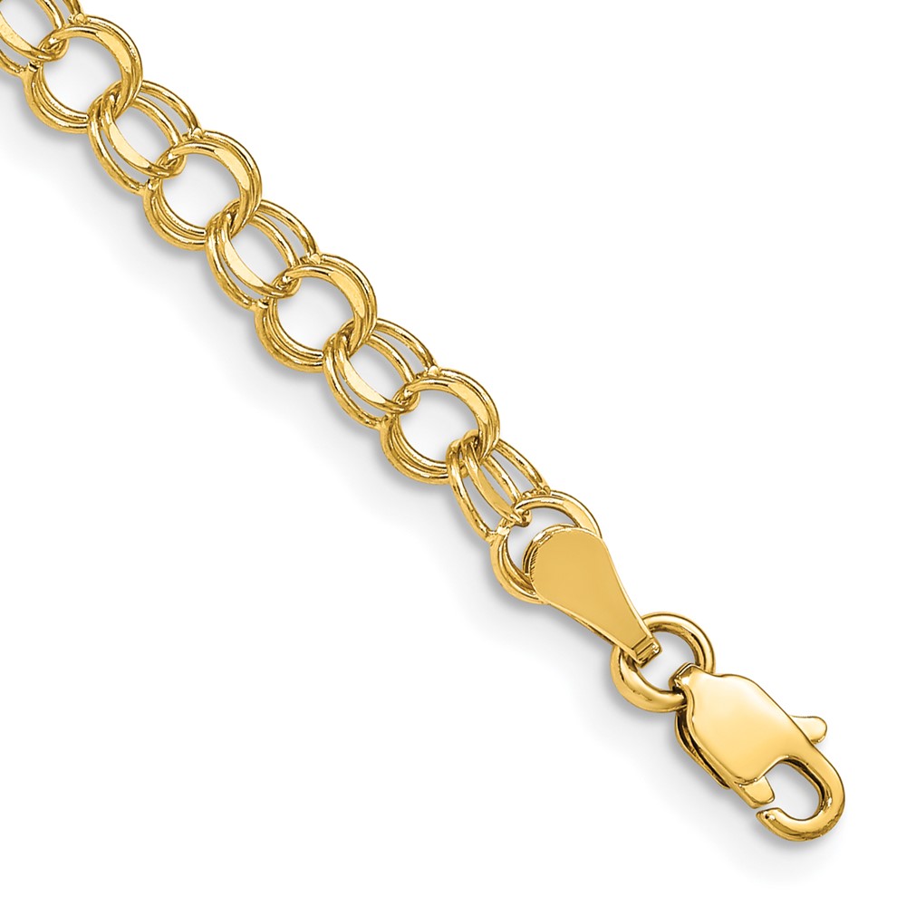 10k Double Link Charm Bracelet - Image 1