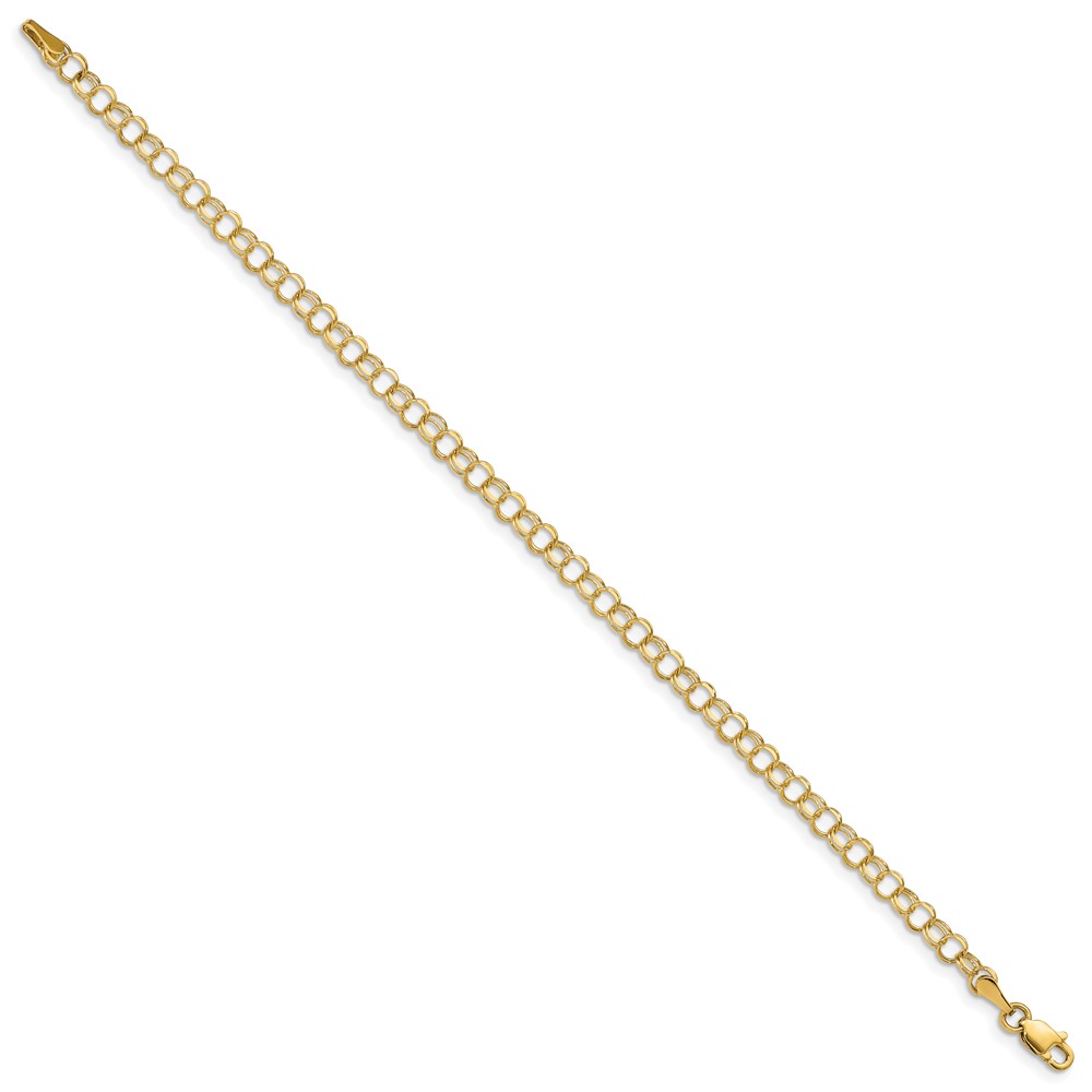 10k Solid Double Link Charm Bracelet - Image 3