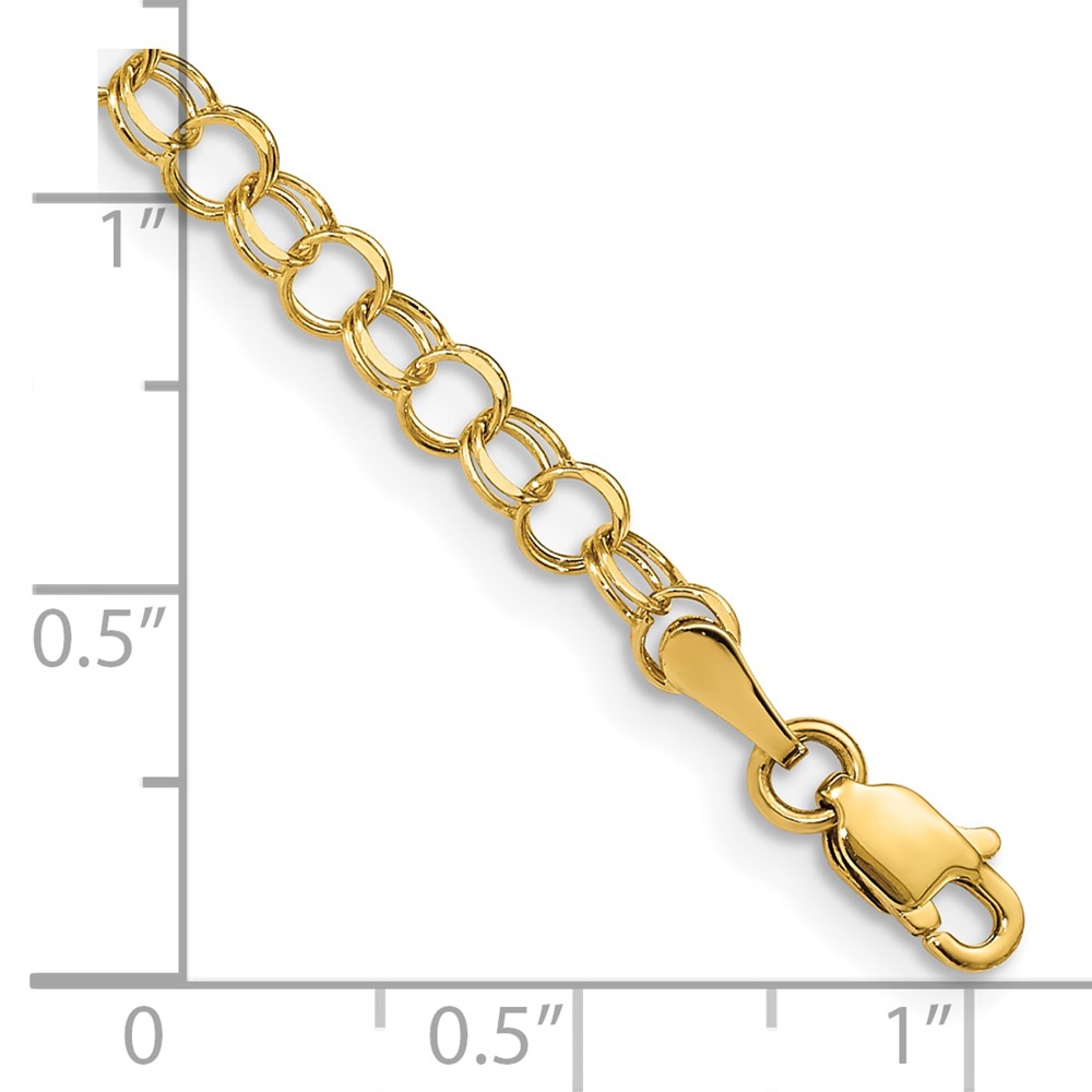 10k Solid Double Link Charm Bracelet - Image 2