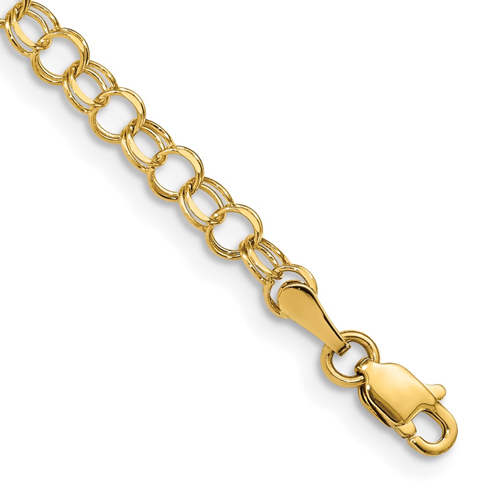 10k Solid Double Link Charm Bracelet - Image 1