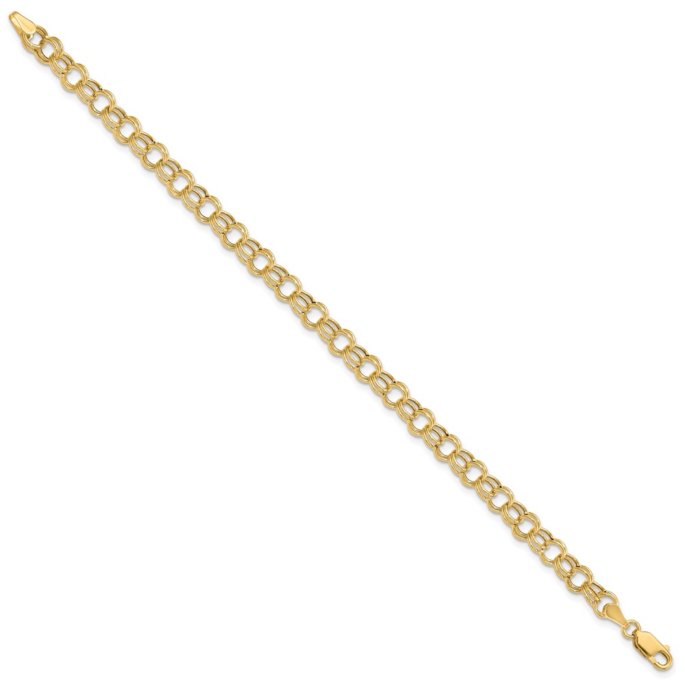 10k Hollow Double Link Charm Bracelet - Image 2