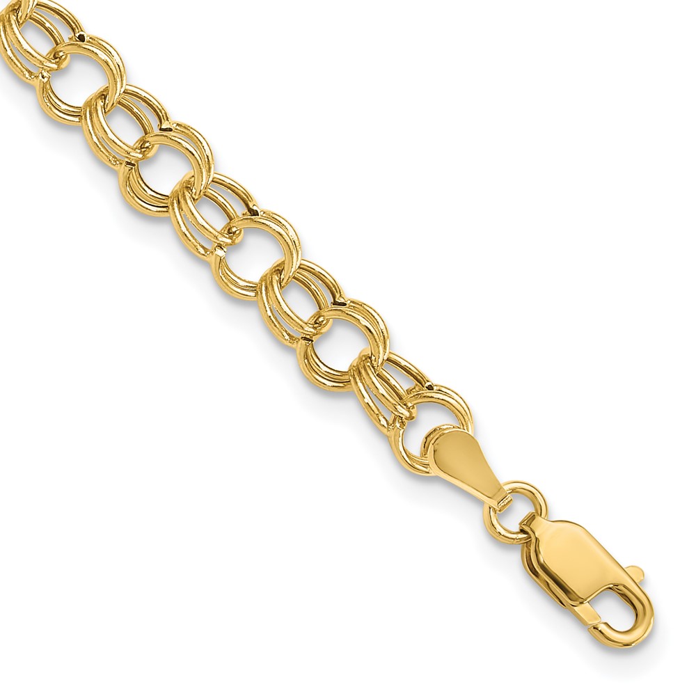 10k Hollow Double Link Charm Bracelet - Image 1