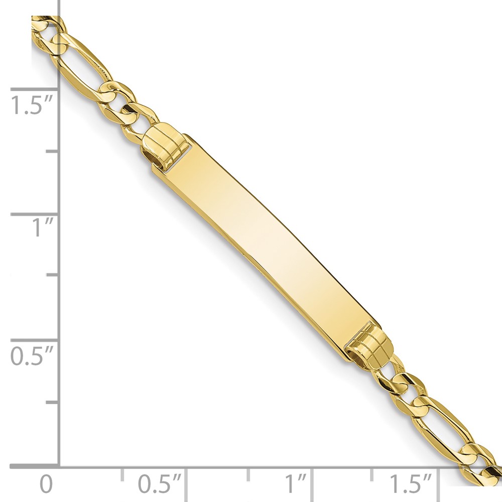10k Figaro Link ID Bracelet - Image 3