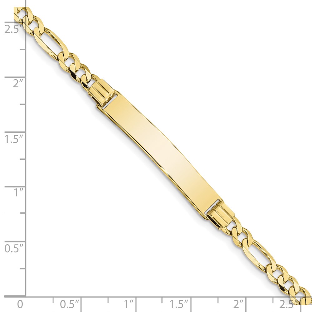 10k Figaro Link ID Bracelet - Image 3