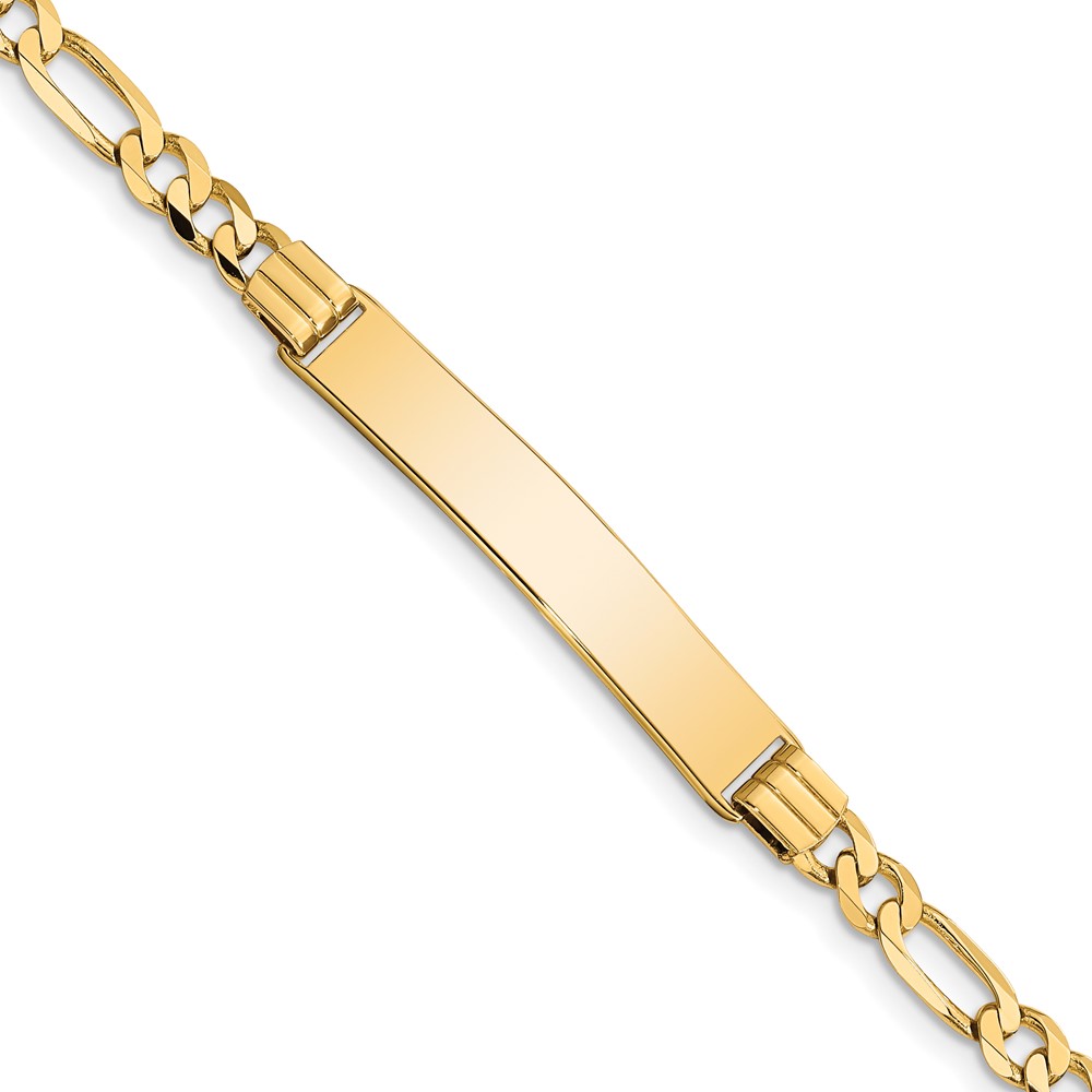 10k Figaro Link ID Bracelet - Image 1