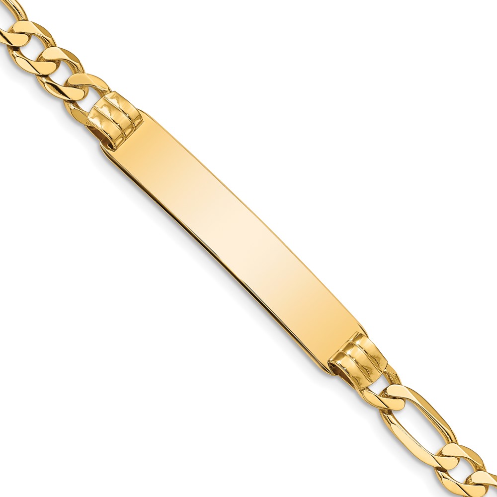 10k Figaro Link ID Bracelet - Image 1