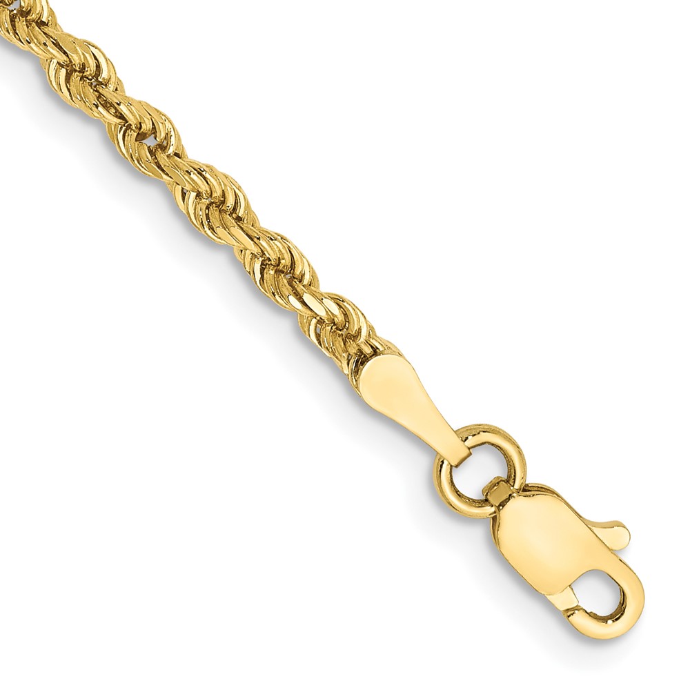 10k 2.25mm Diamond-cut Rope Chain Anklet - Image 1