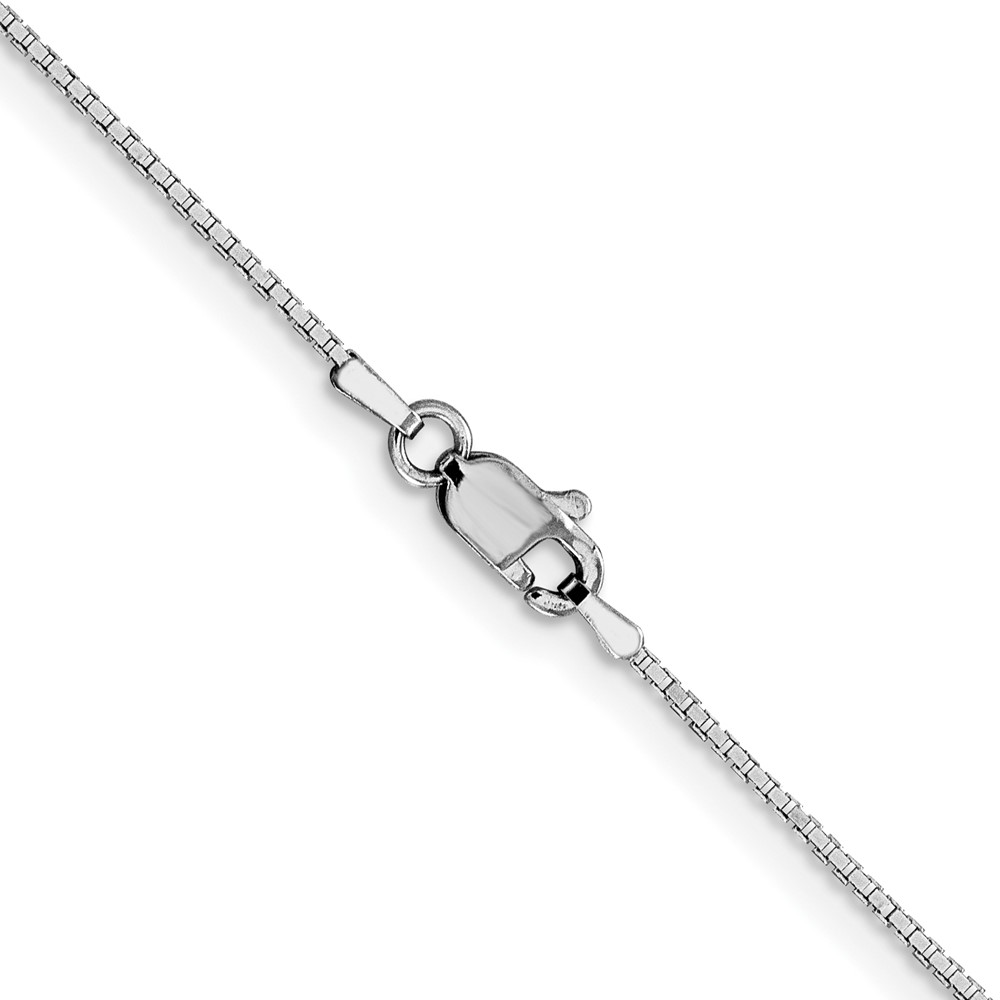 10k White Gold 1mm Box Chain - Image 3