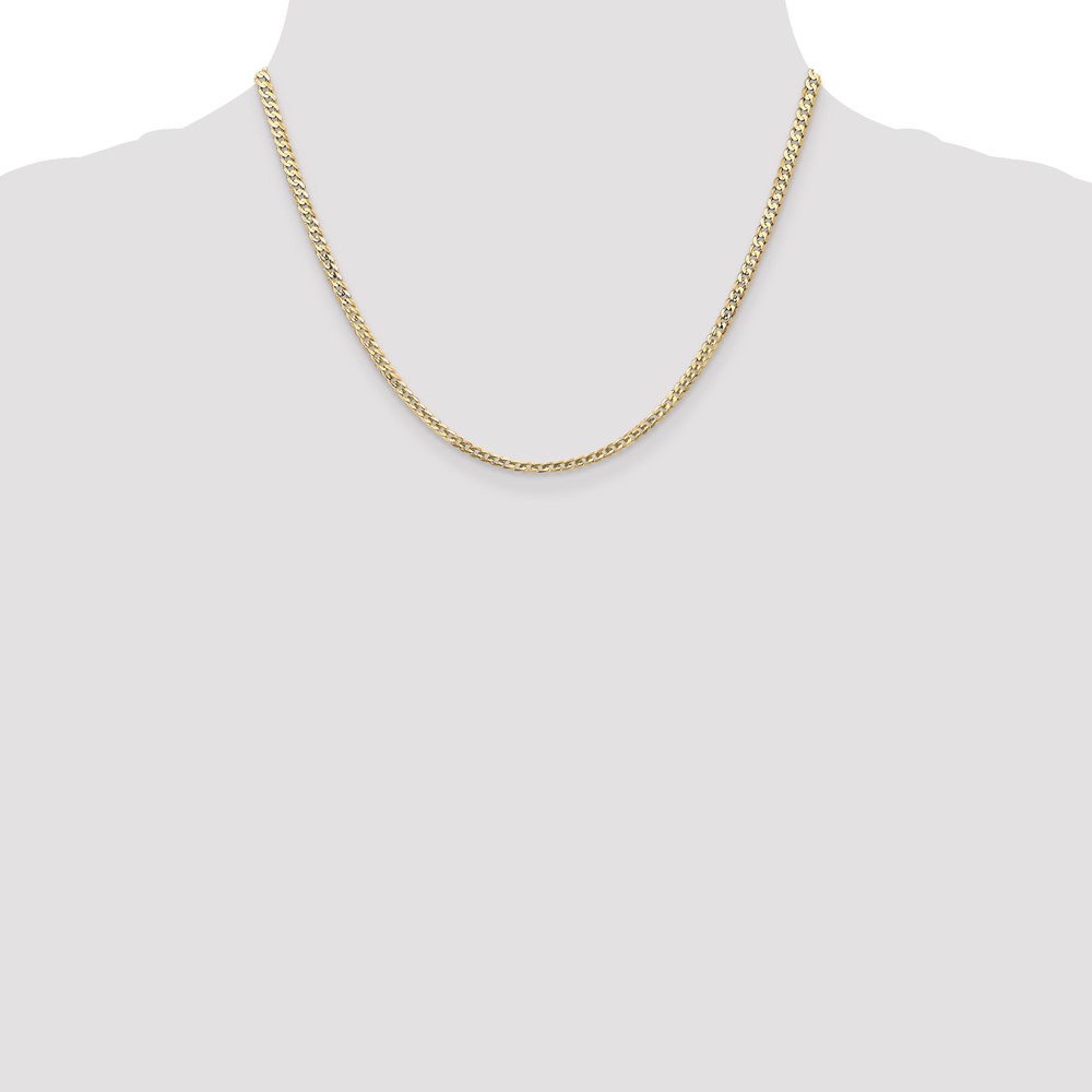 10K 3mm Open Concave Curb Chain 10K - Image 4