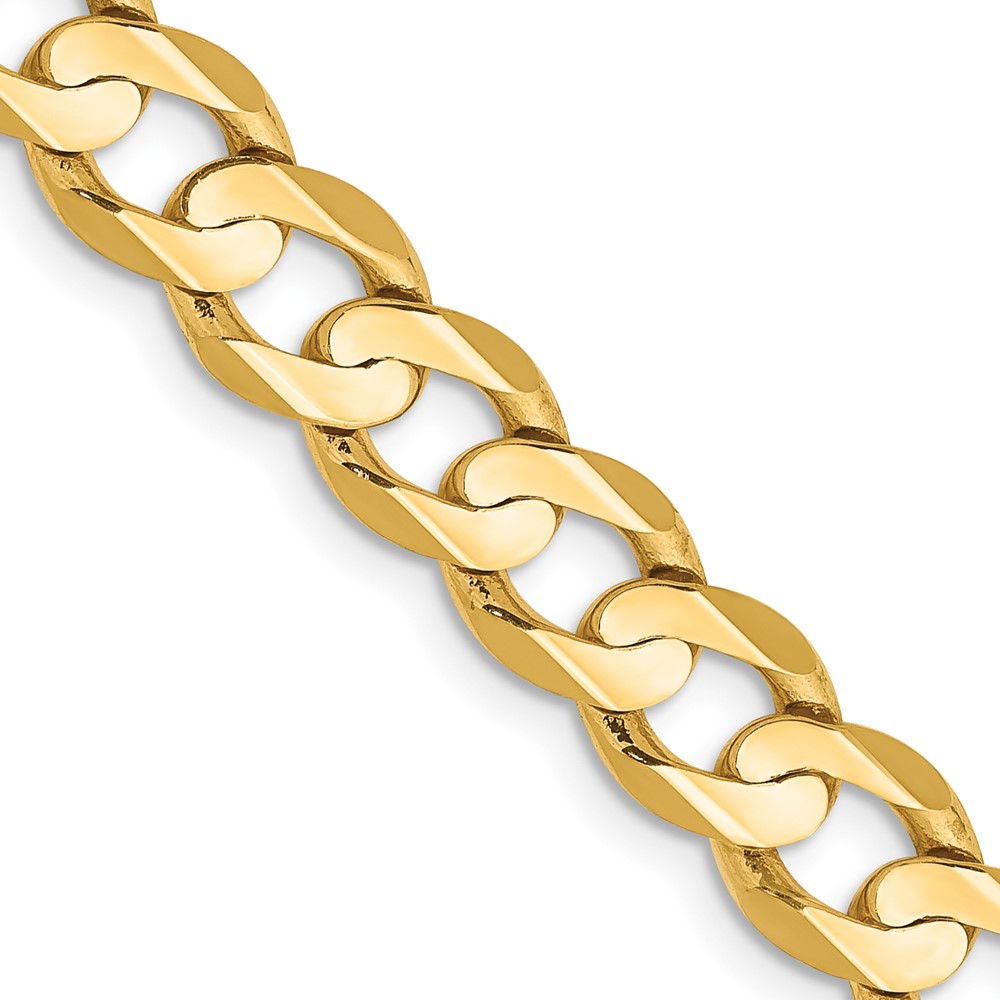 10K 6.75mm Open Concave Curb Chain 10K - Image 1