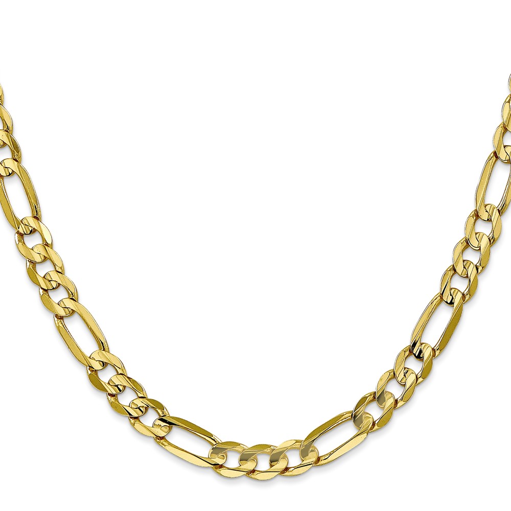 10k 6mm Concave Open Figaro Chain - Image 2