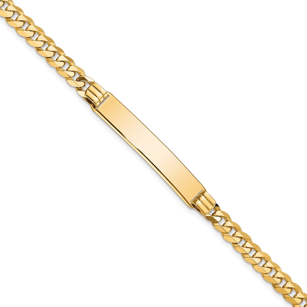 10k Flat Curb Link ID Bracelet - Image 1