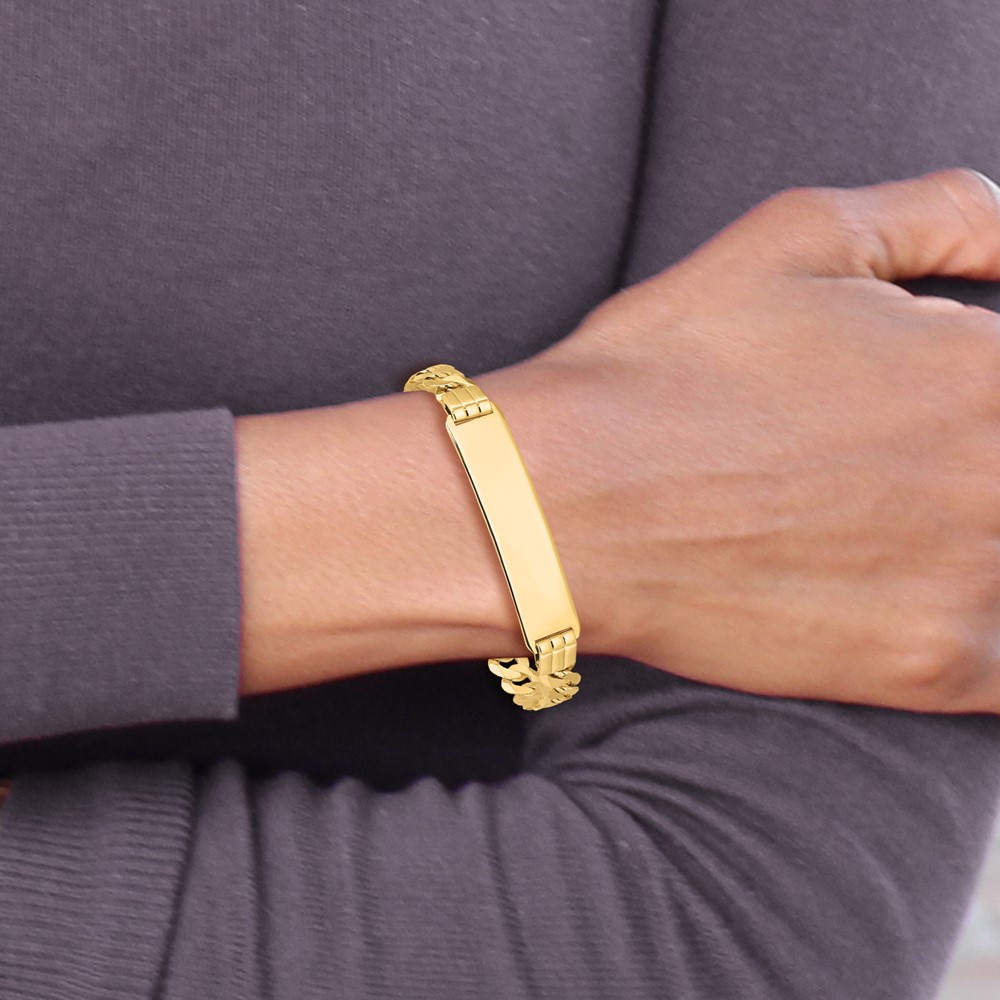 10k Flat Curb Link ID Bracelet - Image 5
