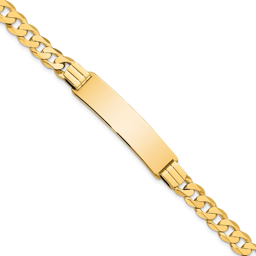 10k Flat Curb Link ID Bracelet - Image 1