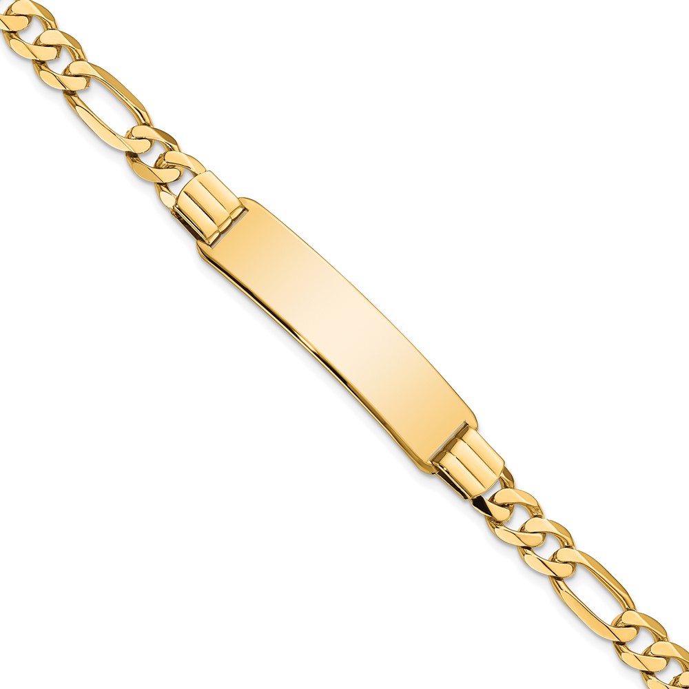 10k Figaro Link ID Bracelet - Image 1