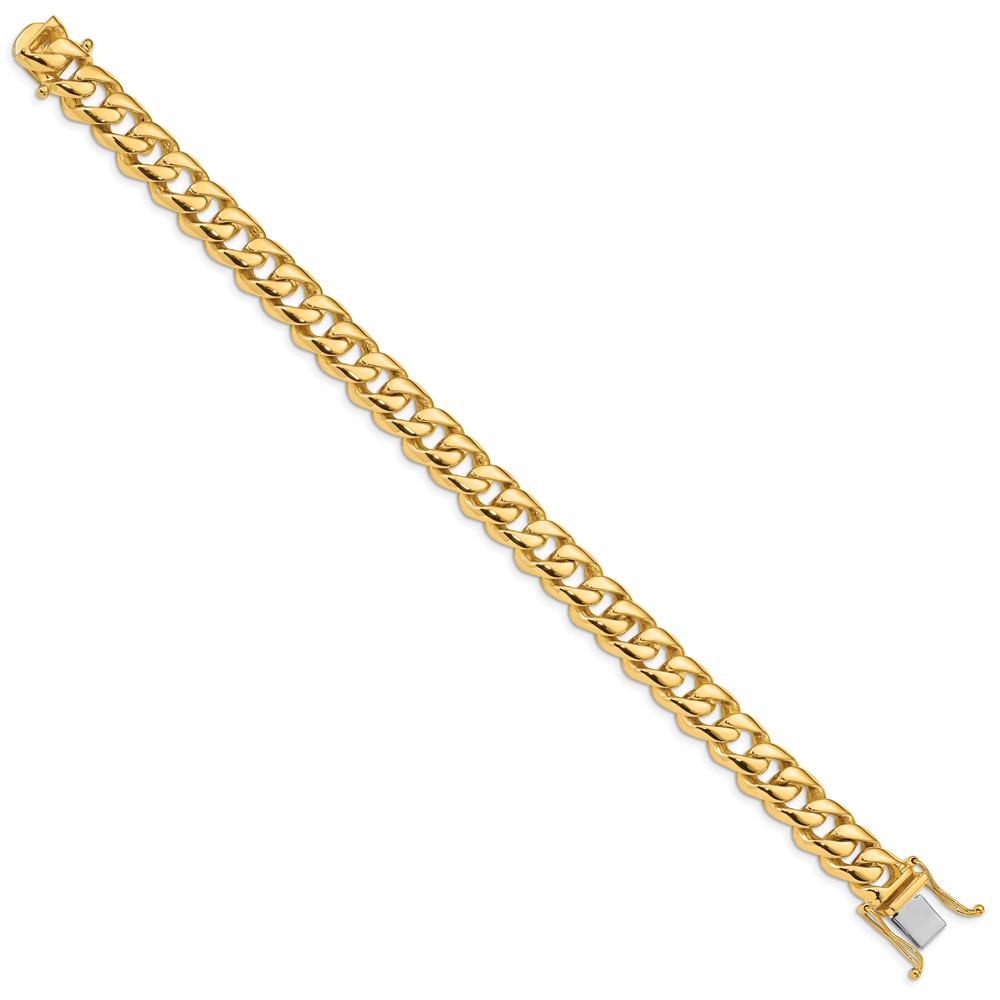10k 9.6mm Hand-polished Rounded Curb Link Bracelet - Image 3